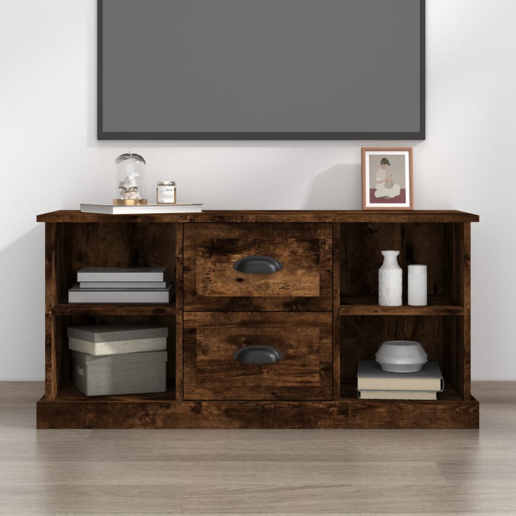 vidaXL TV skrinka dymový dub 99,5x35,5x48 cm kompozitné drevo