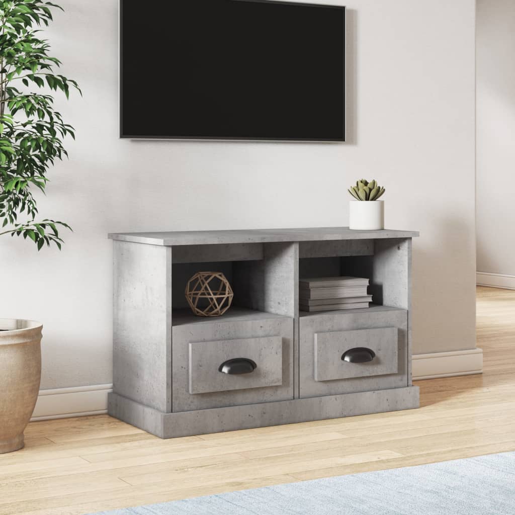 vidaXL TV skrinka betónová sivá 80x35x50 cm spracované drevo