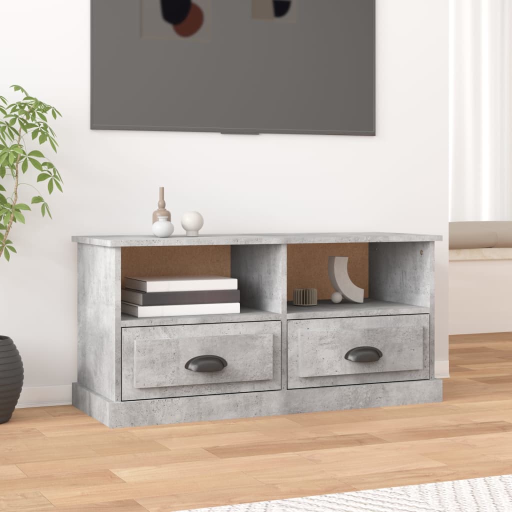 vidaXL TV skrinka betónová sivá 93x35,5x45 cm kompozitné drevo
