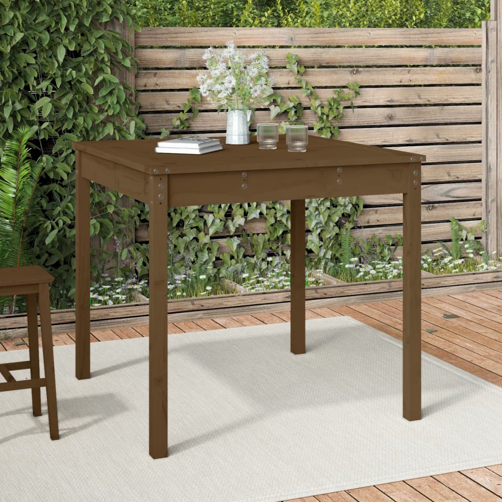 vidaXL Záhradný stolík medovohnedý 82,5x82,5x76 cm borovicový masív