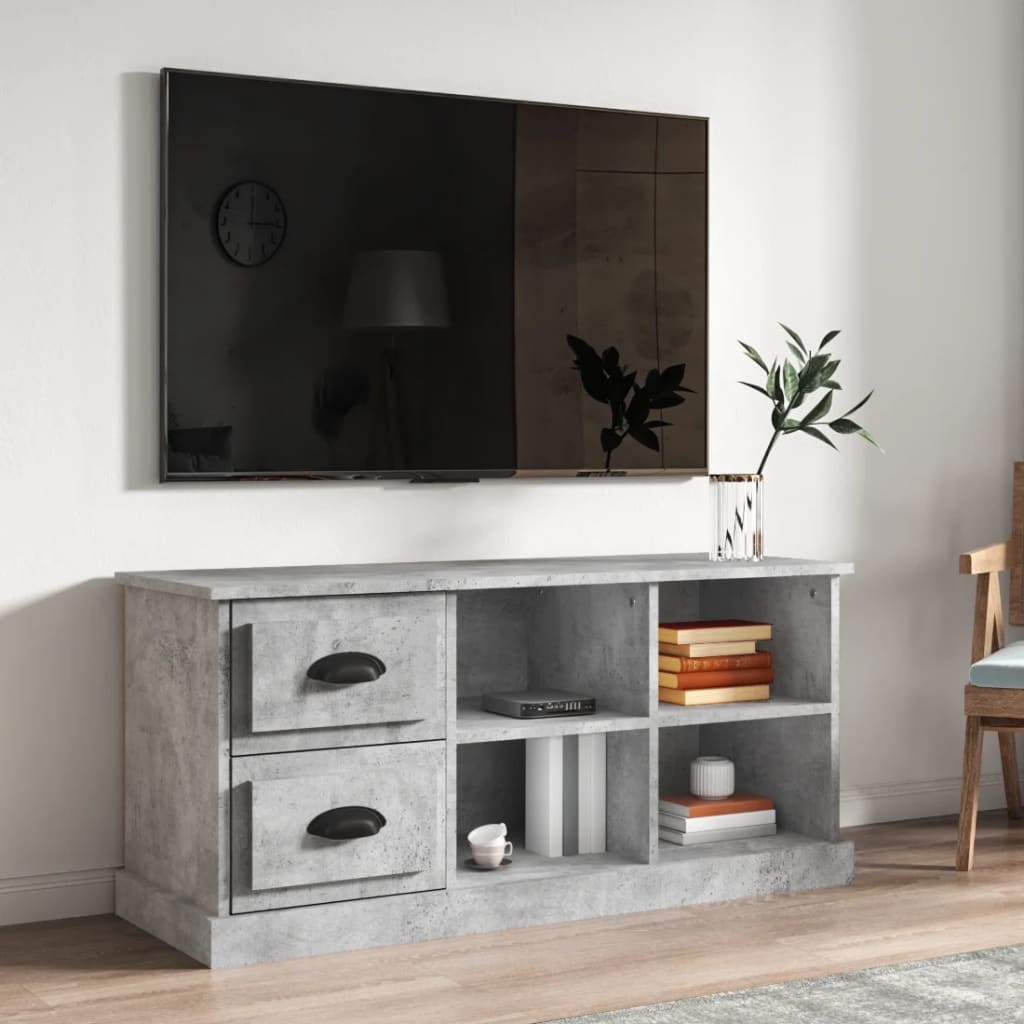 vidaXL TV skrinka betónovo sivá 102x35,5x47,5 cm kompozitné drevo