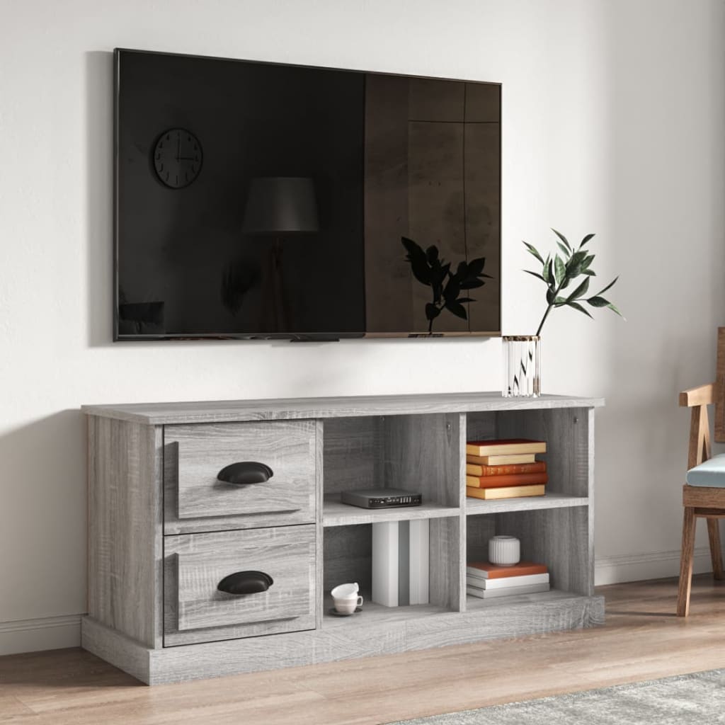 vidaXL TV skrinka sivý dub sonoma 102x35,5x47,5 cm kompozitné drevo