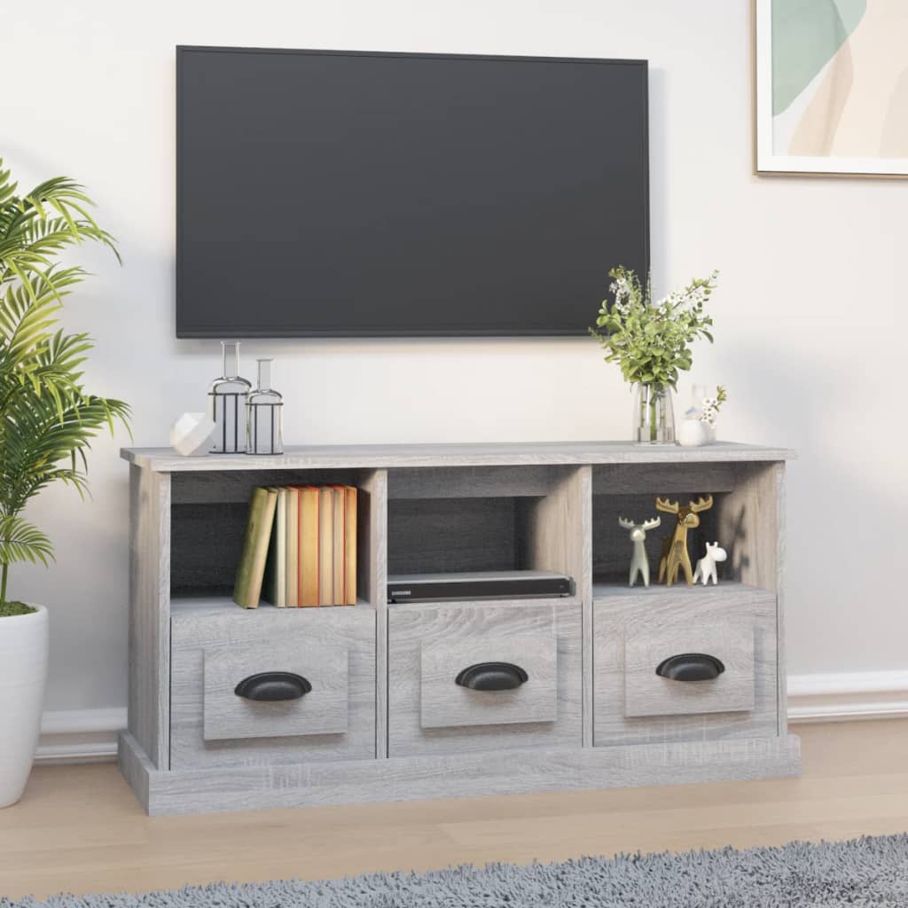 vidaXL TV skrinka sivý dub sonoma 100x35x50 cm kompozitné drevo