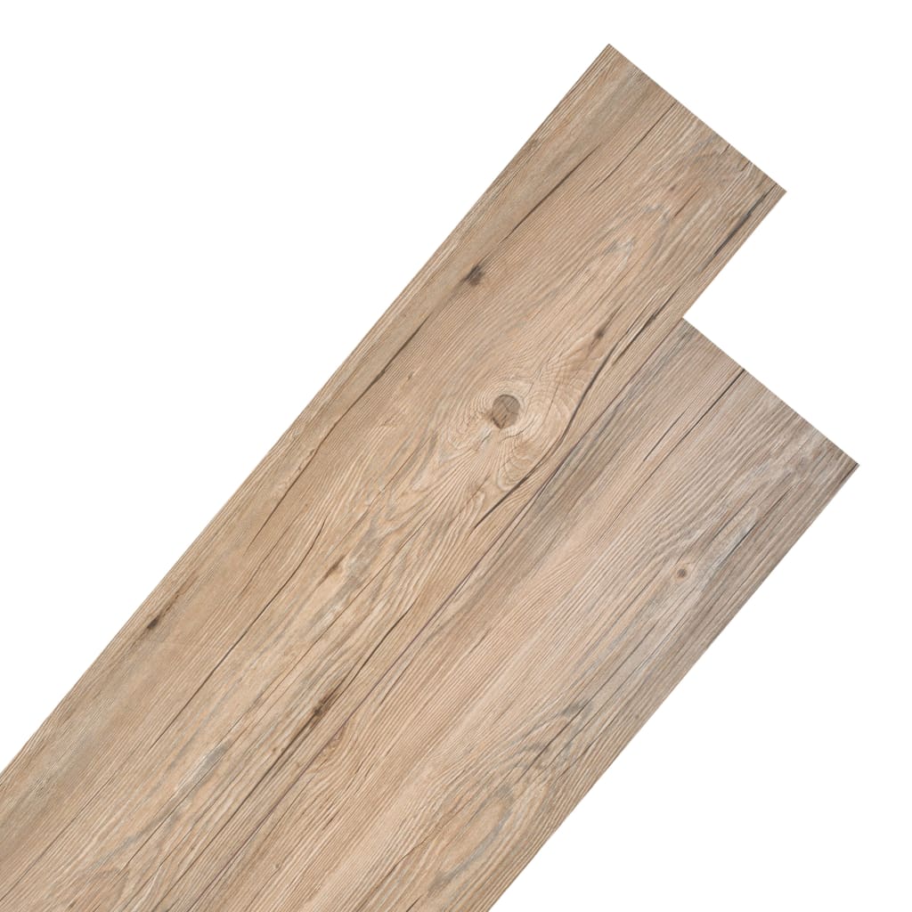 vidaXL Nesamolepiace podlahové dosky, PVC 5,26 m² 2mm, dubovo hnedé