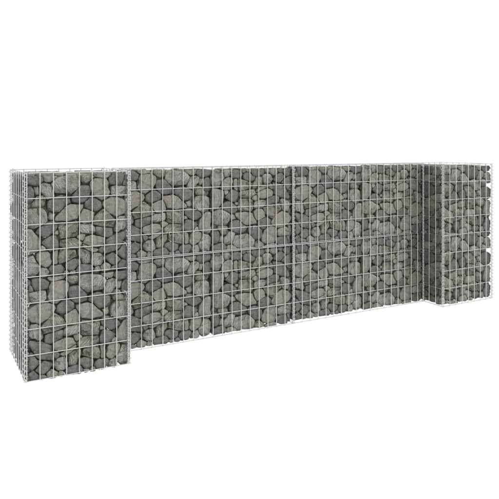 vidaXL Gabiónový kvetináč v tvare H, oceľový drôt 260x40x80 cm