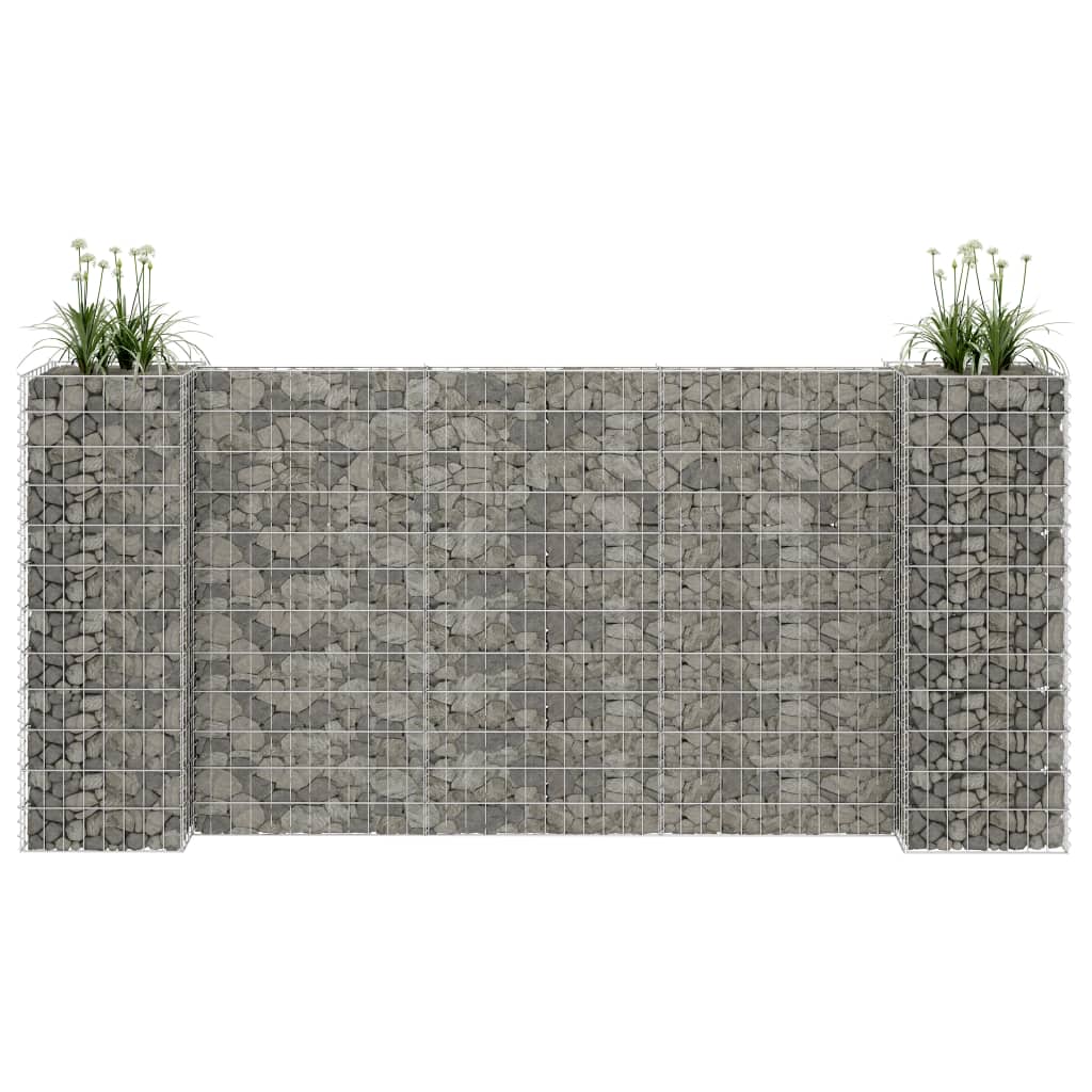 vidaXL Gabiónový kvetináč v tvare H, oceľový drôt 260x40x120 cm