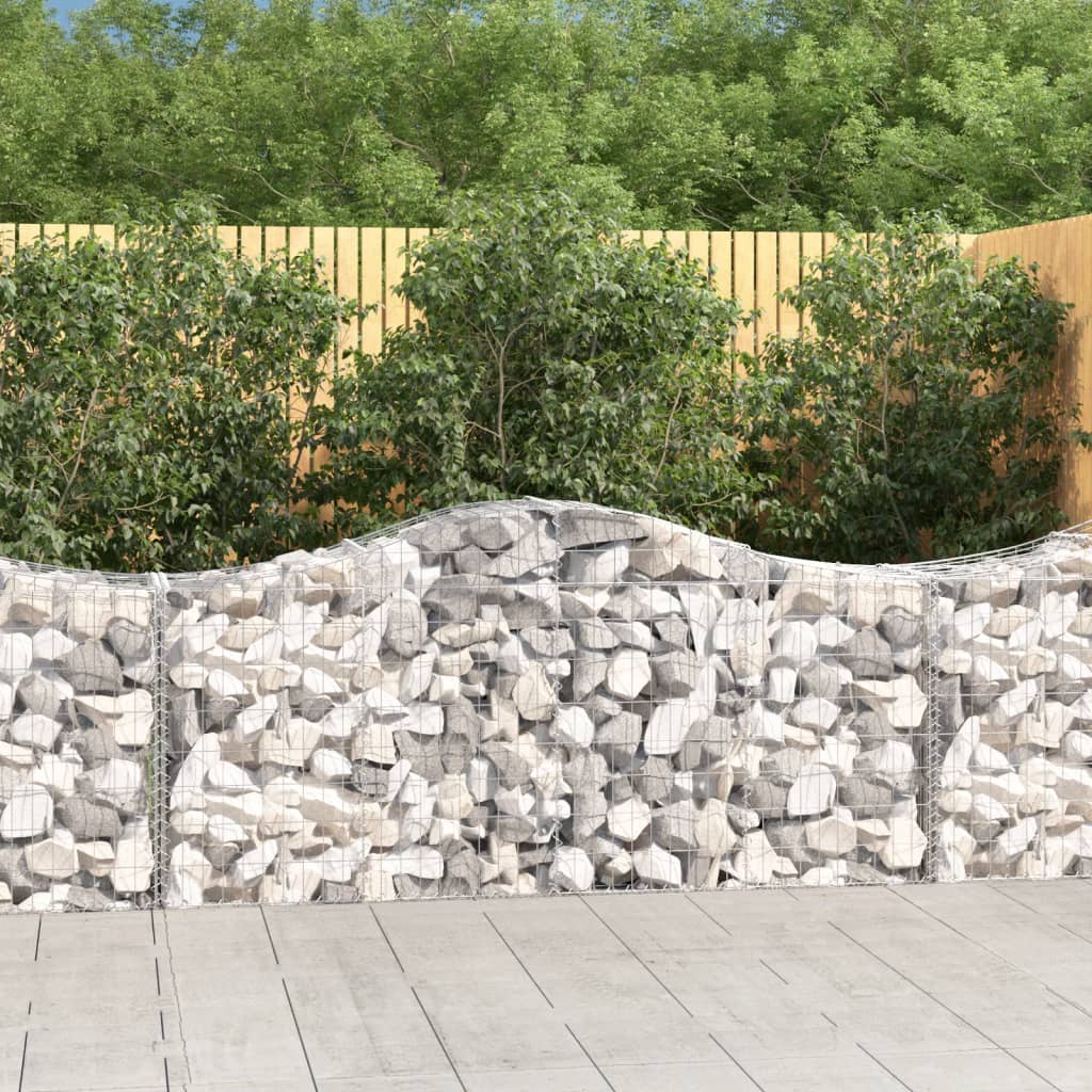 vidaXL Oblúkový gabionový kôš 200x50x80/100 cm pozinkované železo