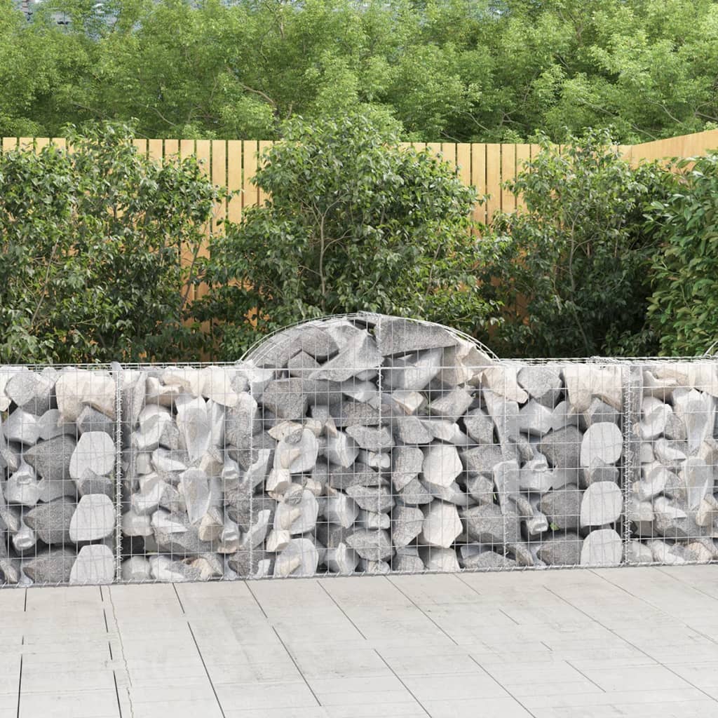 vidaXL Oblúkový gabionový kôš 200x50x80/100 cm pozinkované železo