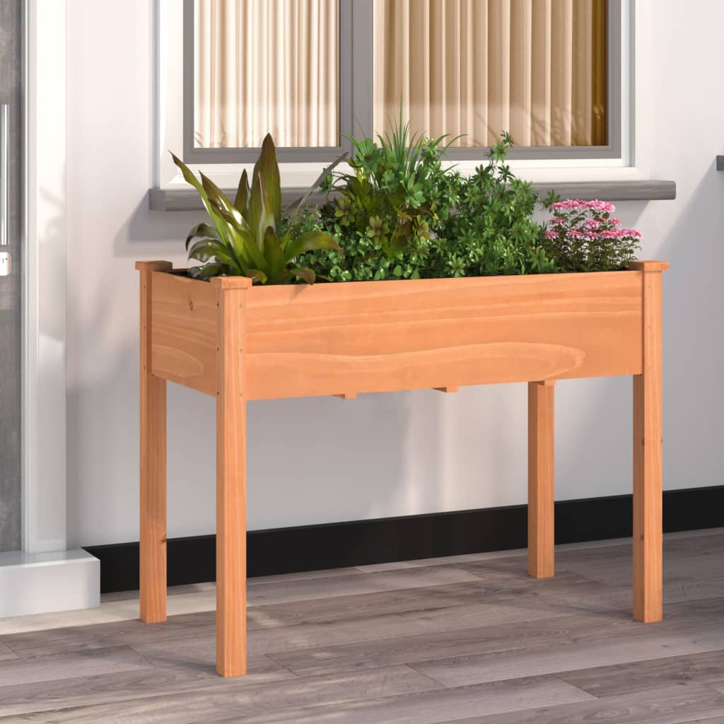 vidaXL Kvetináč s vložkou hnedý 118x59x76 cm jedľový masív