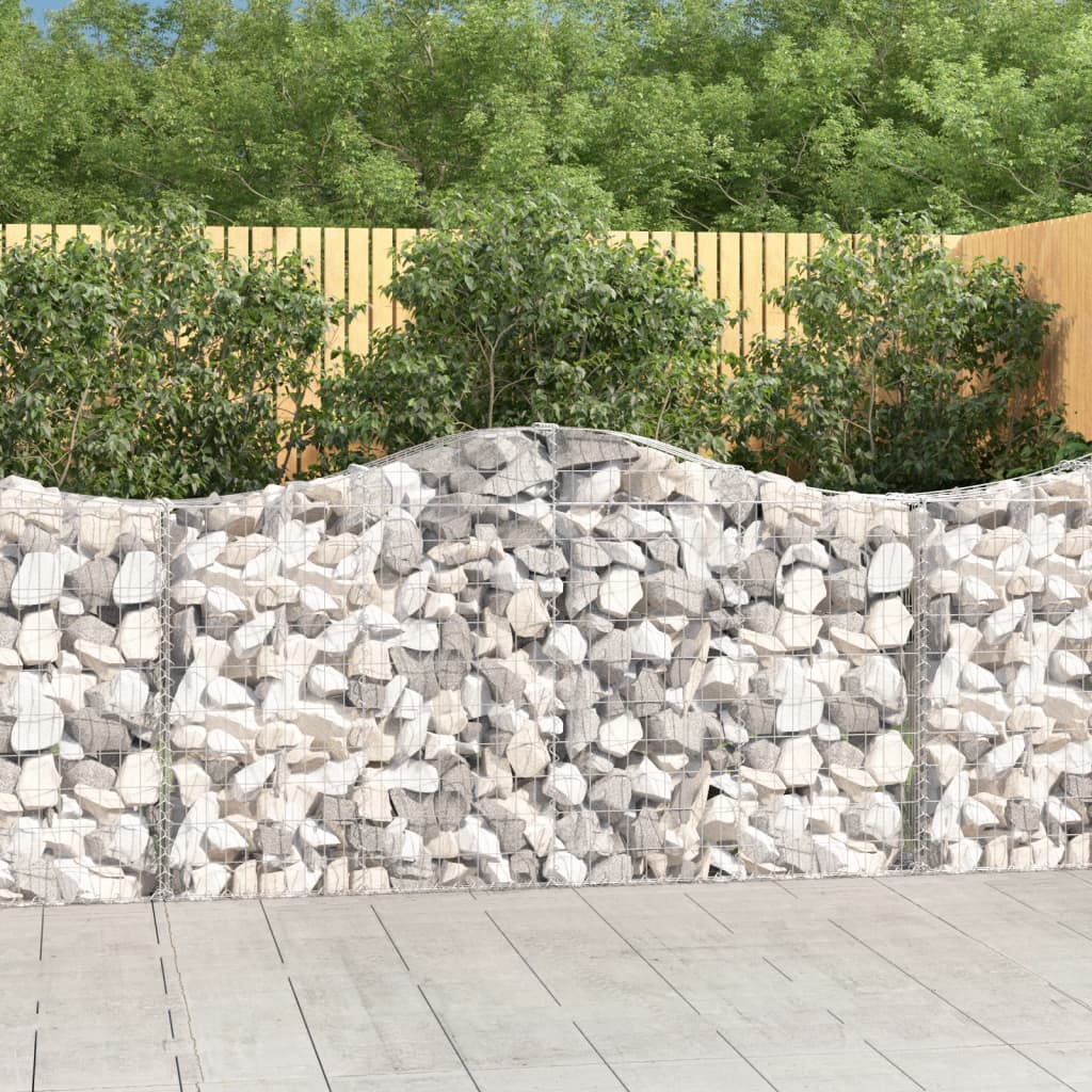 vidaXL Oblúkový gabionový kôš 200x30x100/120 cm pozinkované železo