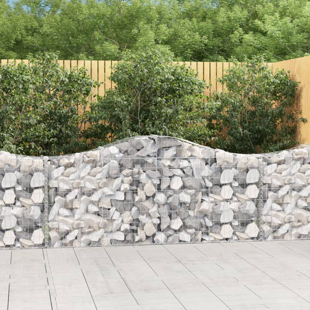 vidaXL Oblúkový gabionový kôš 200x30x80/100 cm pozinkované železo