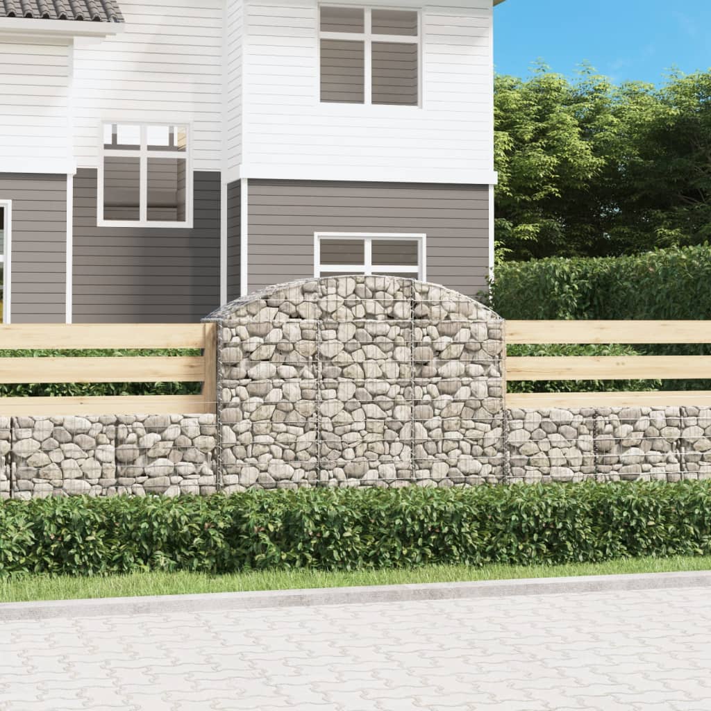 vidaXL Oblúkový gabionový kôš 150x50x120/140cm pozinkované železo