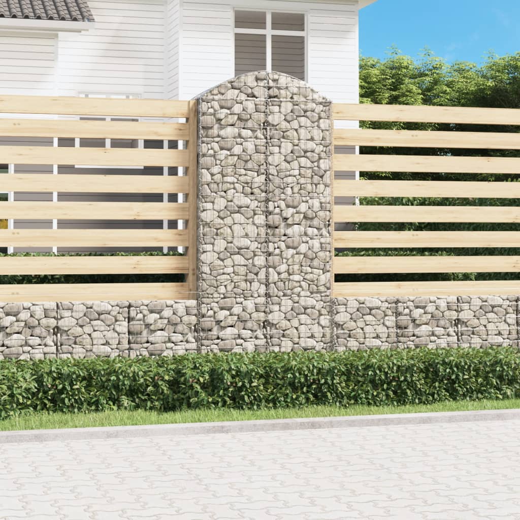 vidaXL Oblúkový gabionový kôš 100x50x220/240 cm pozinkované železo