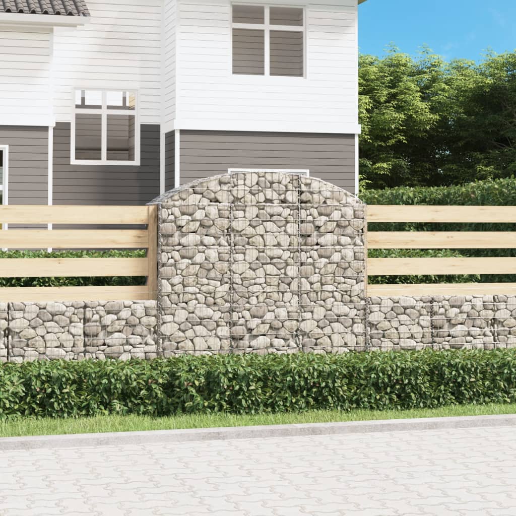 vidaXL Oblúkový gabionový kôš 150x50x140/160 cm pozinkované železo