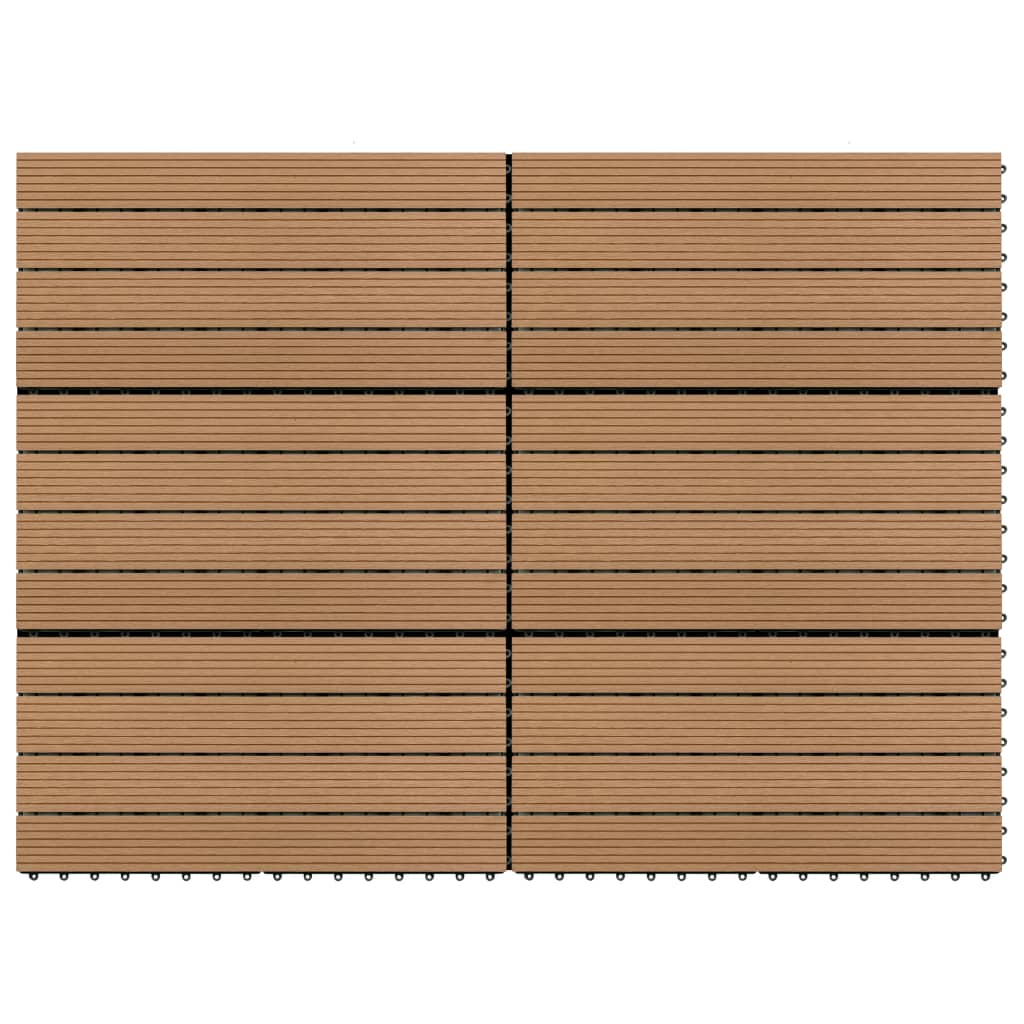 vidaXL Podlahové dlaždice 6 ks WPC 60x30 cm 1,08 m² hnedé