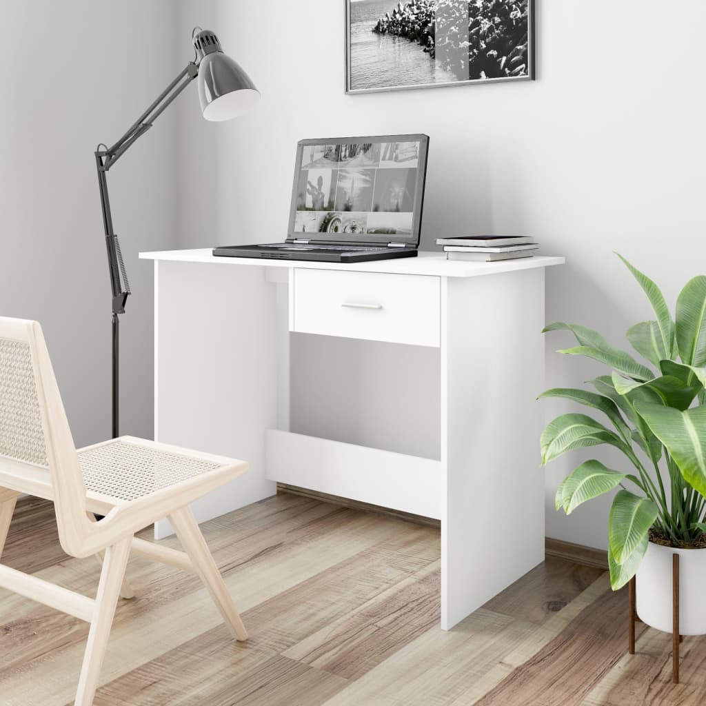 vidaXL Stôl biely 100x50x76 cm drevotrieska