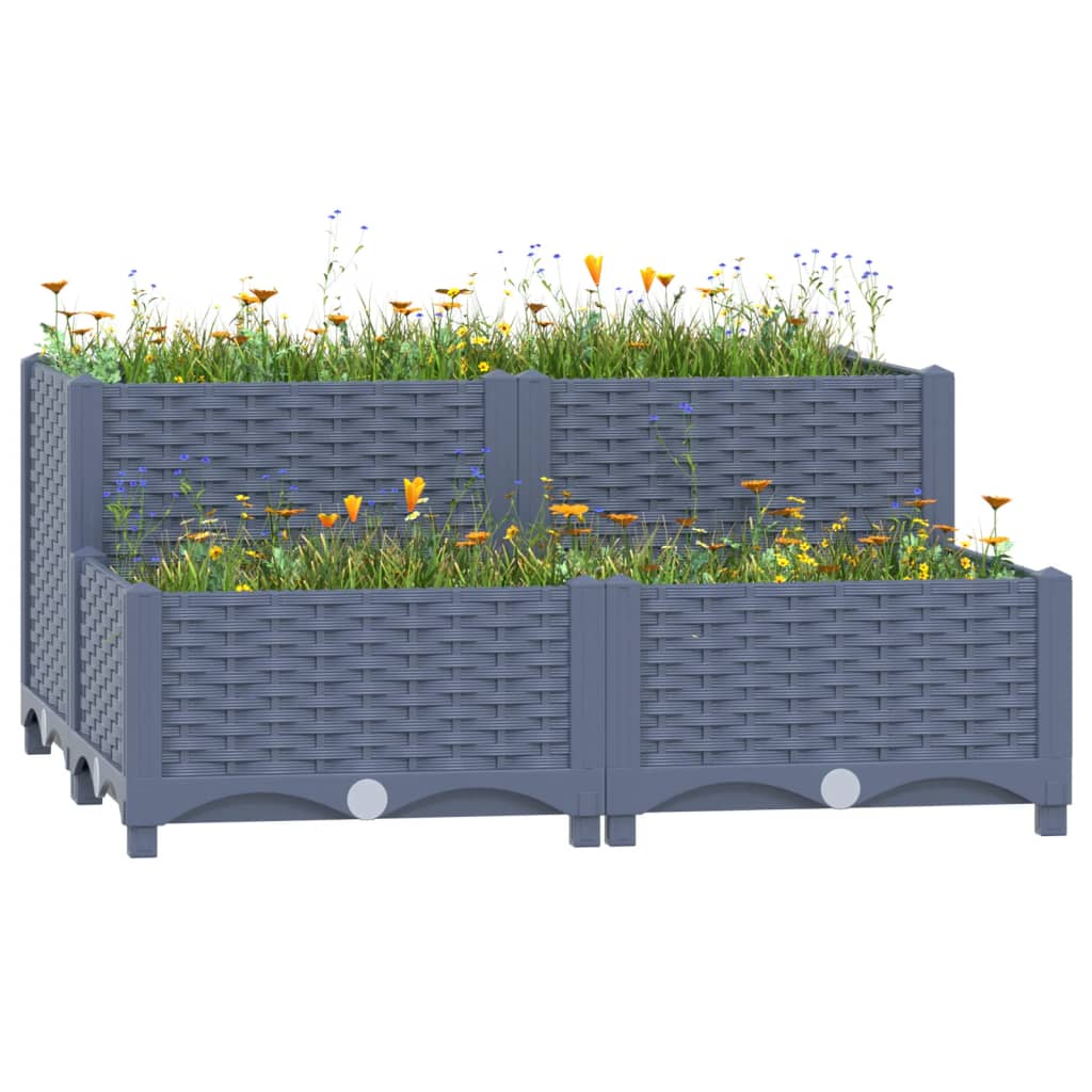 vidaXL Vyvýšený záhon 80x80x38 cm polypropylén