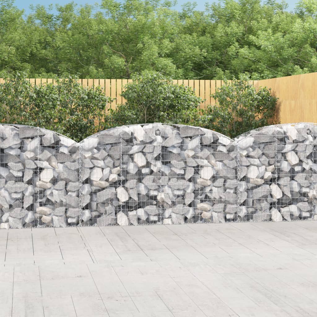 vidaXL Oblúkový gabionový kôš 200x50x100/120 cm pozinkované železo