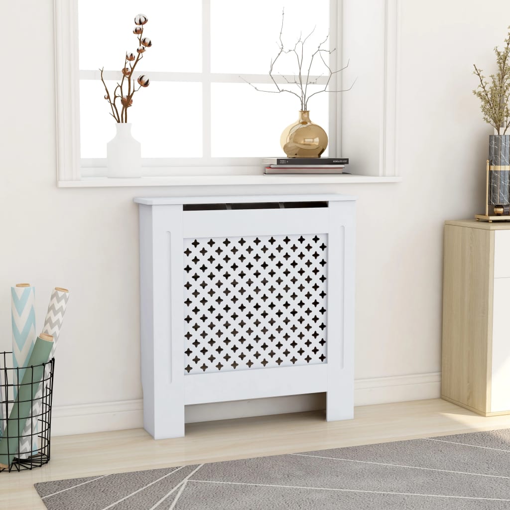 vidaXL Kryt na radiátor biely 78 cm MDF