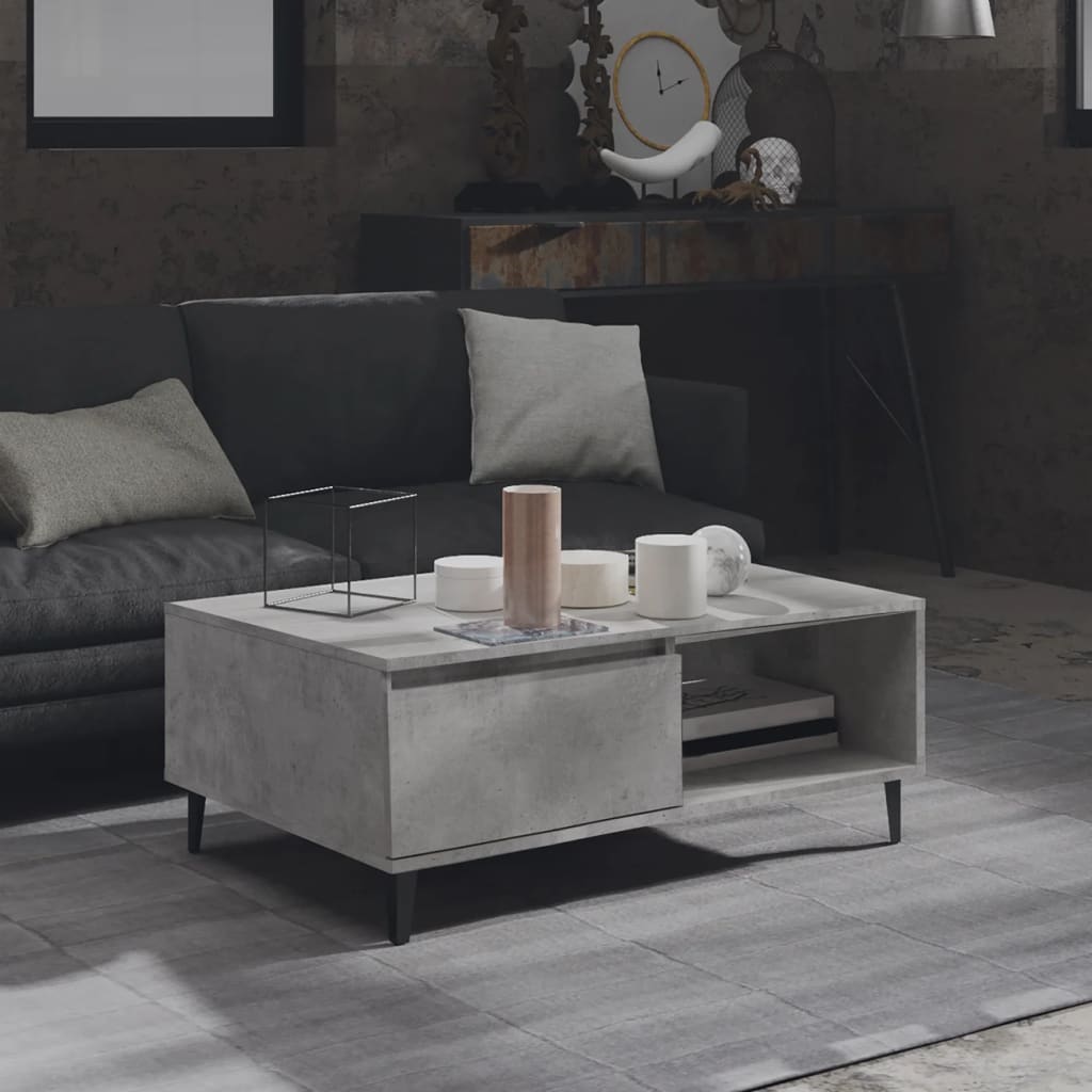 vidaXL Konferenčný stolík betónovo-sivý 90x60x35 cm drevotrieska