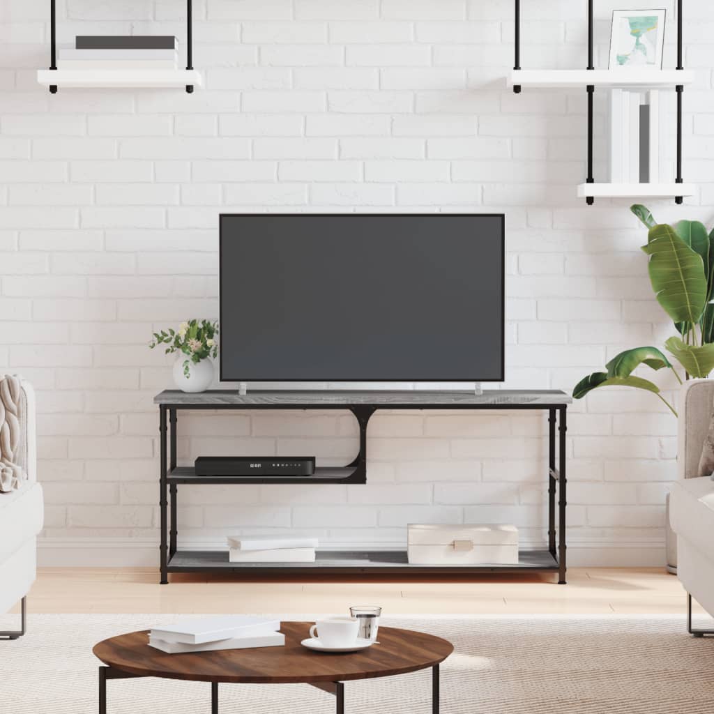 vidaXL TV skrinka sivá sonoma 103x38x46,5 cm kompozitné drevo a oceľ