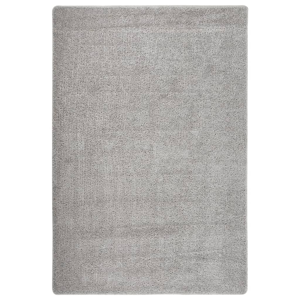 vidaXL Chlpatý koberec bledosivý 140x200 cm protišmykový