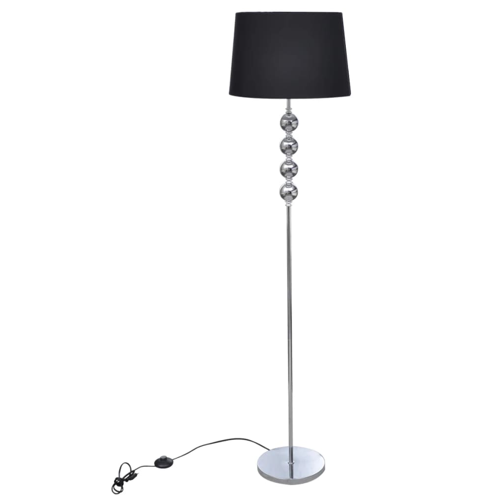 vidaXL Stojaca lampa s vysokým stojanom so 4 ozdobnými guličkami, čierna