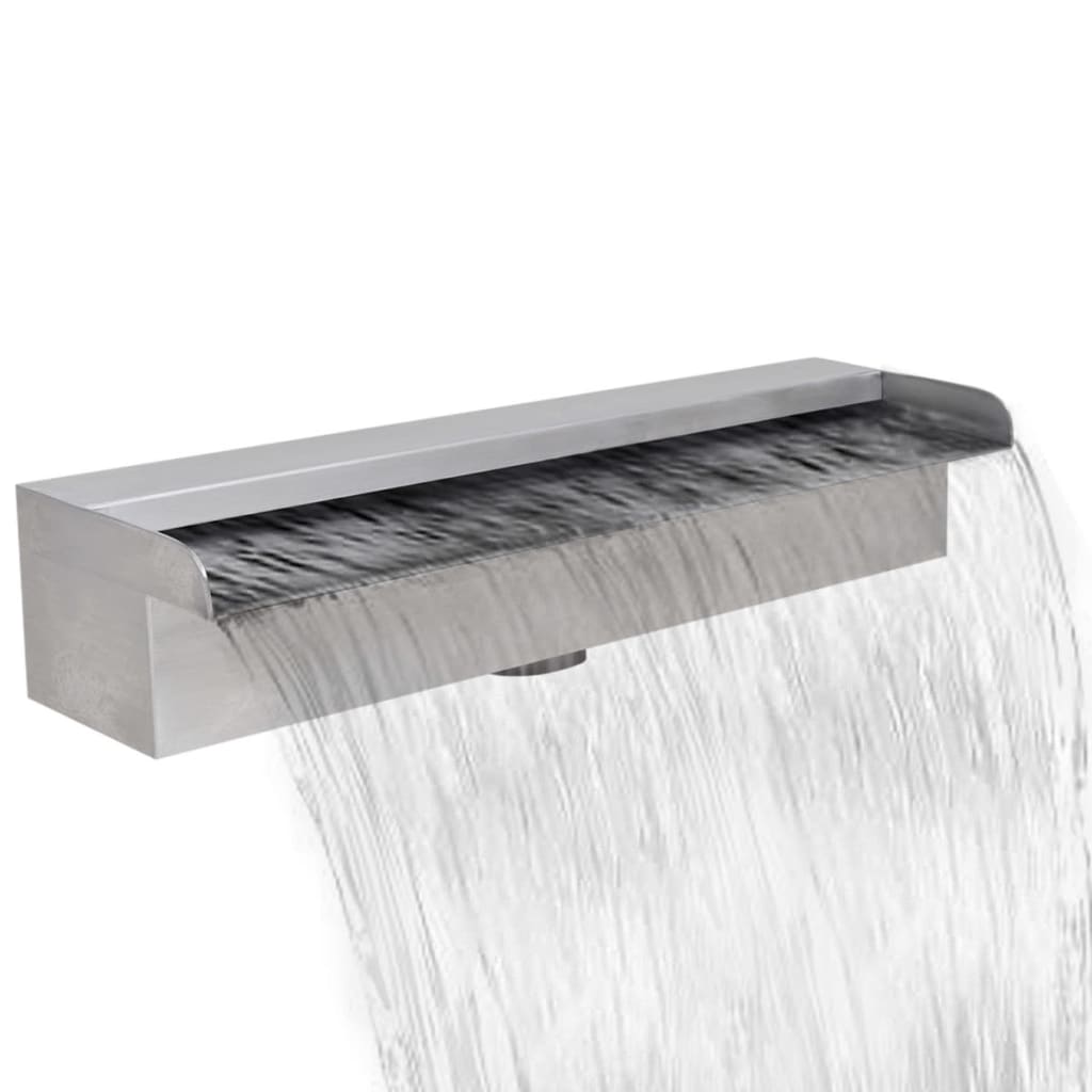 vidaXL Obdĺžniková bazénová fontána/vodopád, nehrdzavejúca oceľ 45 cm