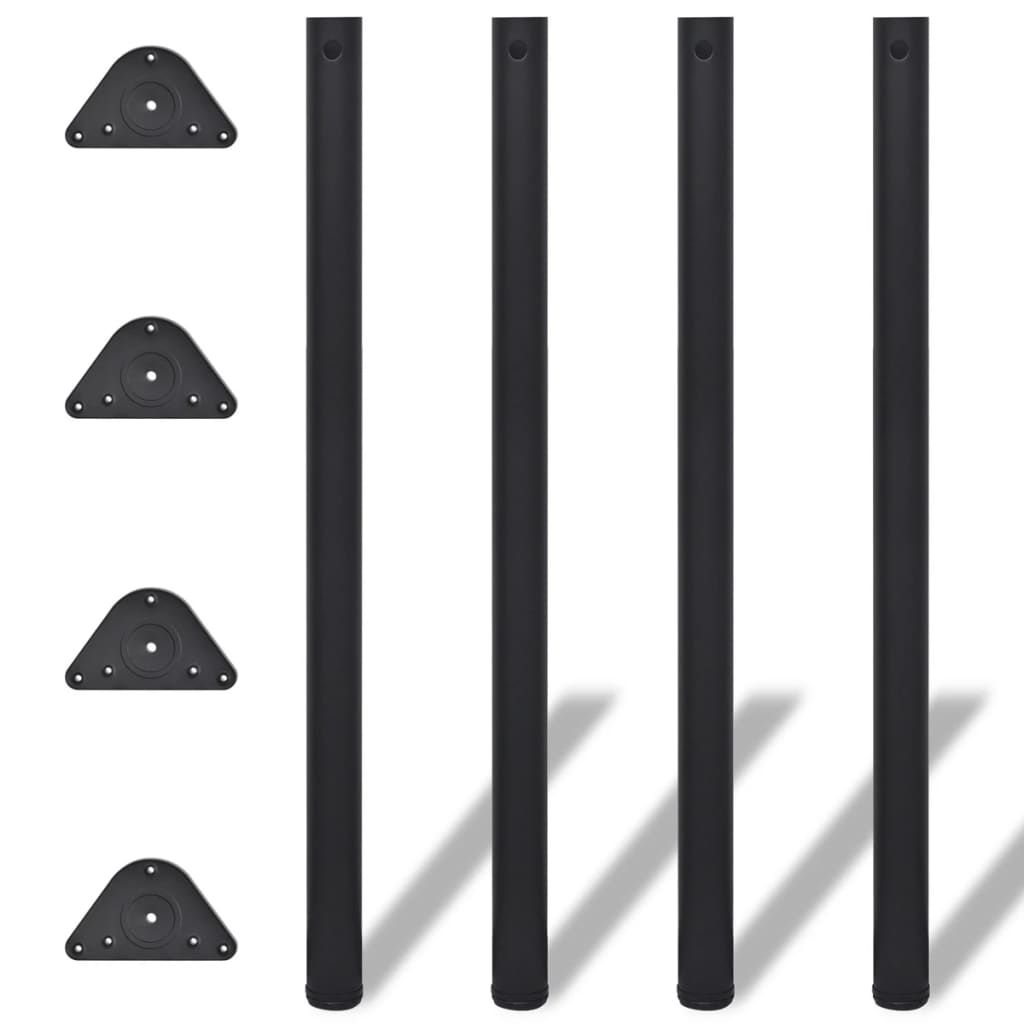 vidaXL 4 výškovo nastaviteľné stolové nohy, čierne, 1100 mm