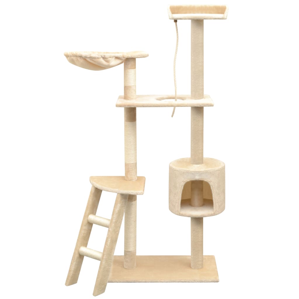 vidaXL Škrabadlo pre mačky so sisalovými stĺpikmi, 150 cm, béžové