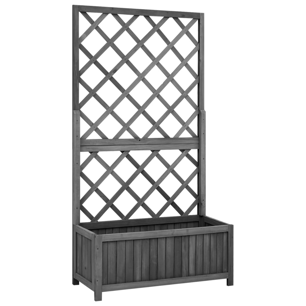 vidaXL Záhradný kvetináč s mriežkou čierny 70x30x135 cm jedľové drevo