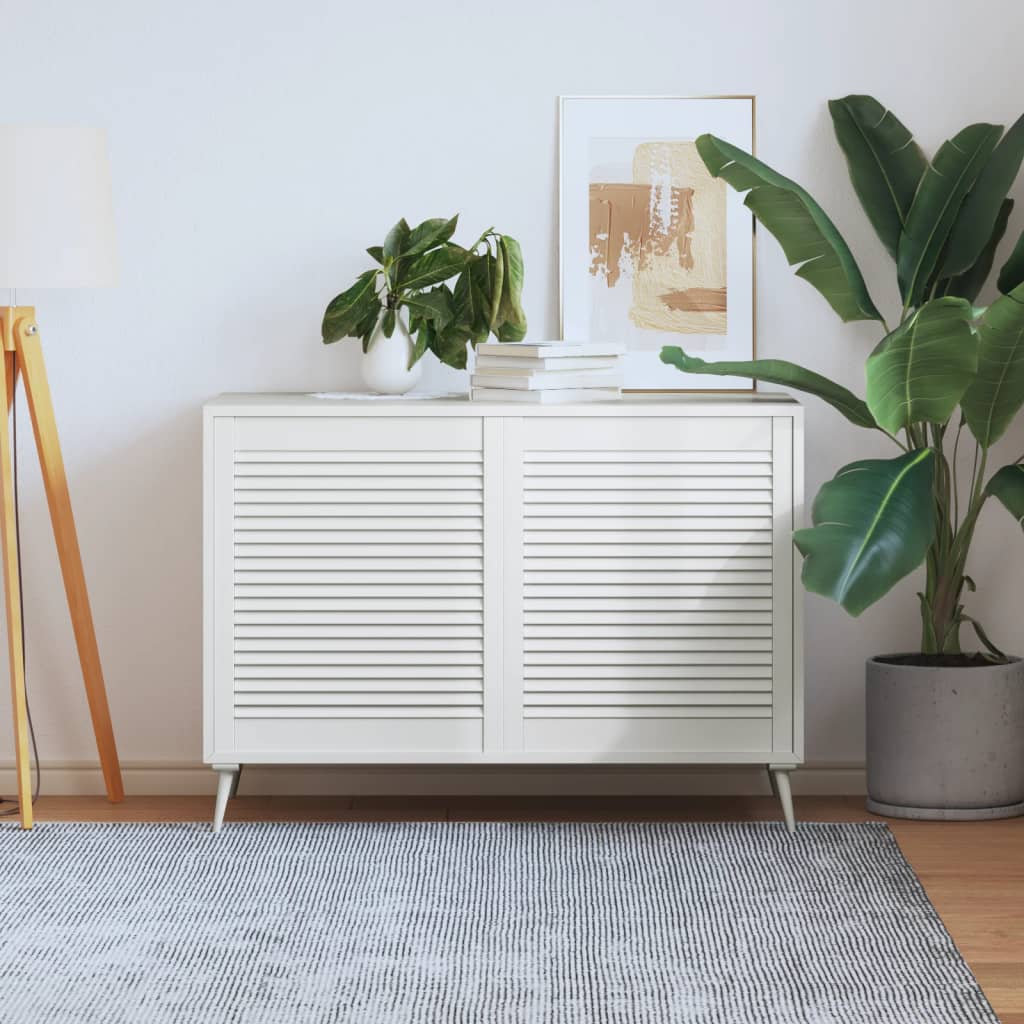 vidaXL Lamelové dvere 2 ks borovicový masív biele 69x59,4 cm