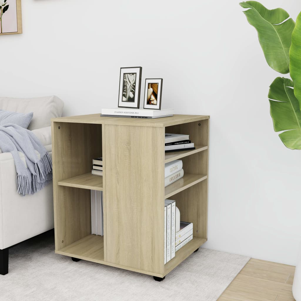 vidaXL Skrinka na kolieskach dub sonoma 60x53x72 cm drevotrieska