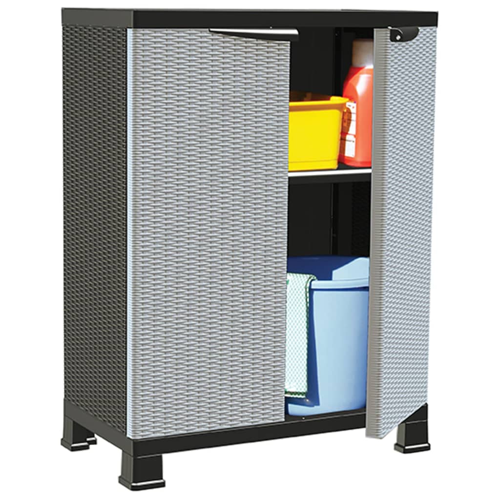 vidaXL Plastová skrinka 68x39x92 cm ratanový dizajn