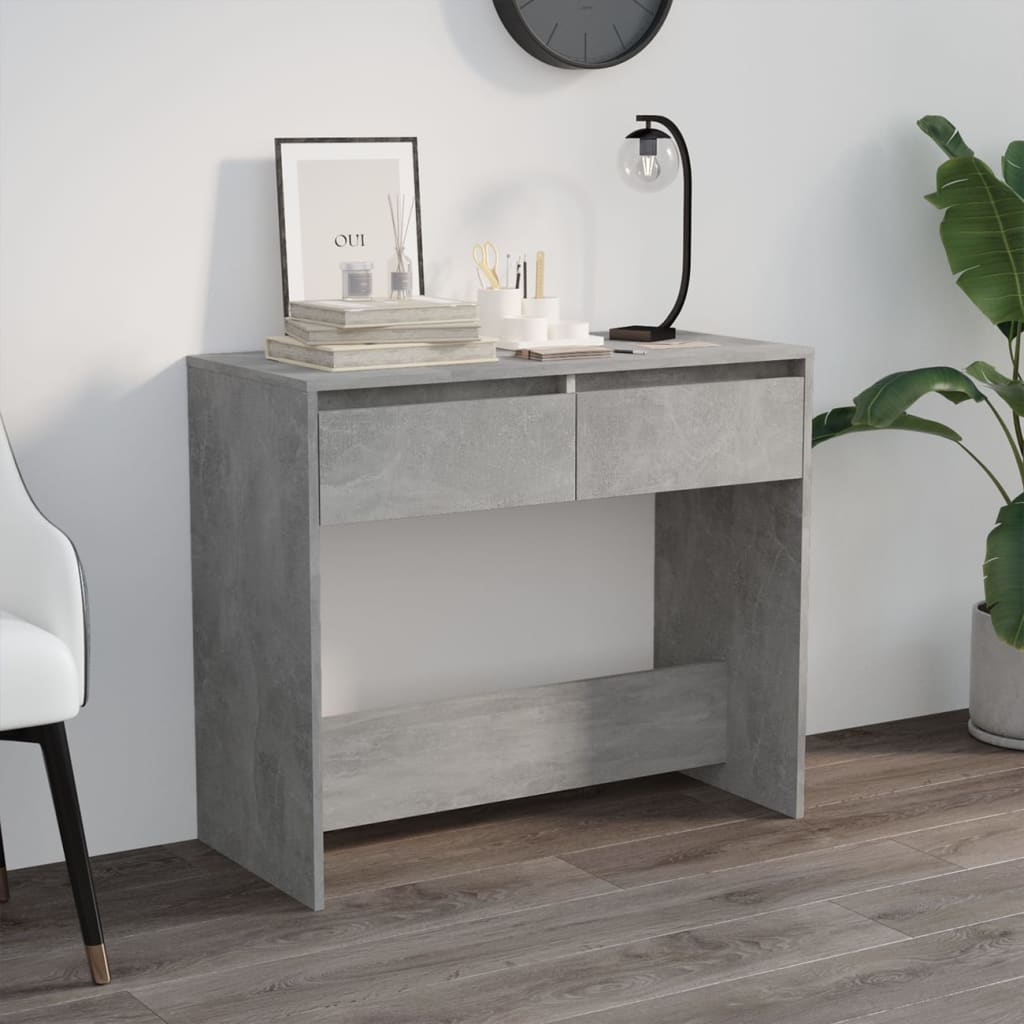vidaXL Konzolový stolík betónovo-sivý 89x41x76,5 cm oceľový