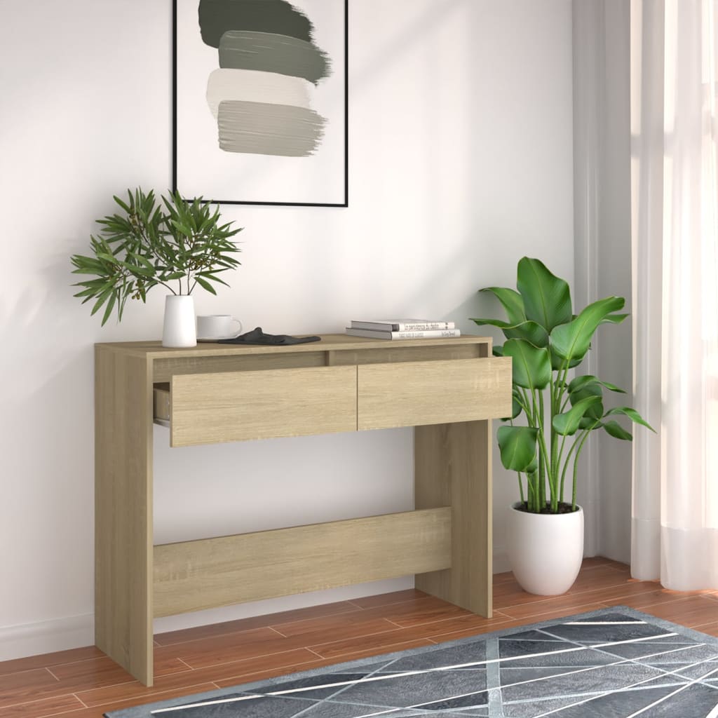 vidaXL Konzolový stolík dub sonoma 100x35x76,5 cm drevotrieska