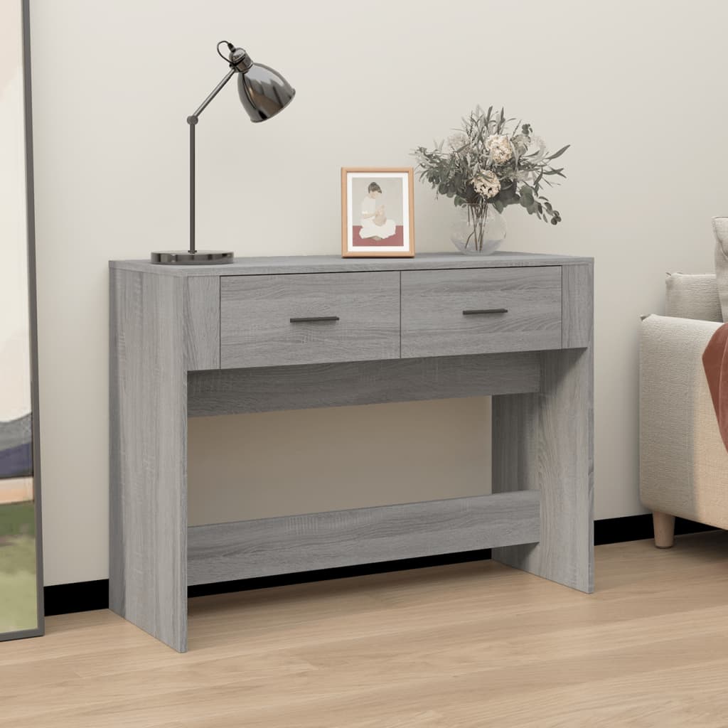 vidaXL Konzolový stolík sivý sonoma 100x39x75 spracované drevo