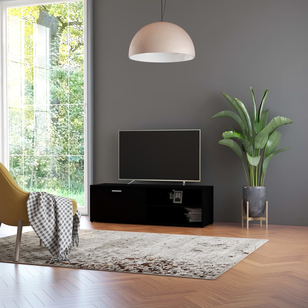 vidaXL TV skrinka, čierna 120x34x37 cm, drevotrieska