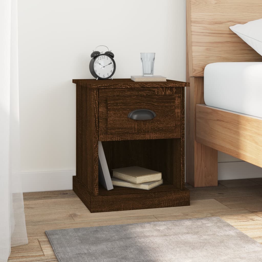 vidaXL Nočné stolíky 2 ks hnedý dub 39x39x47,5 cm kompozitné drevo