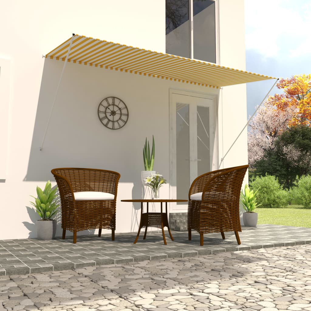 vidaXL Zaťahovacia markíza 300x150 cm žlto-biela