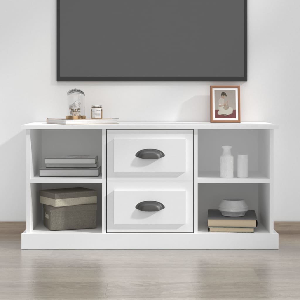 vidaXL TV skrinka biela 99,5x35,5x48 cm spracované drevo
