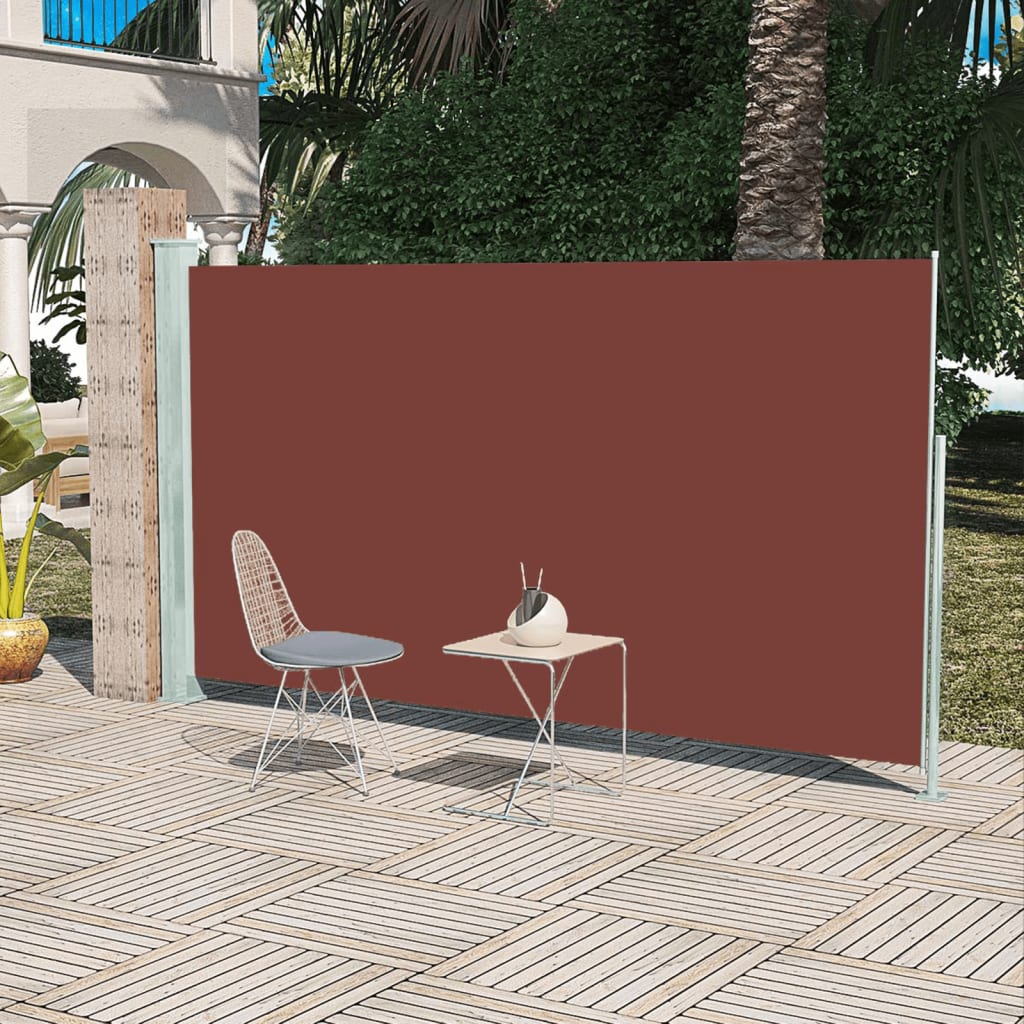 vidaXL Zaťahovacia bočná markíza na terasu 160x300 cm hnedá