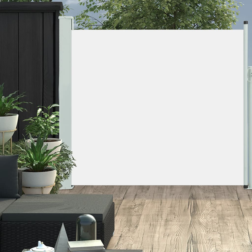 vidaXL Zaťahovacia bočná markíza na terasu krémová 170x300 cm