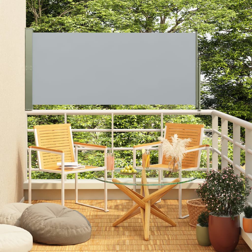 vidaXL Zaťahovacia bočná markíza na terasu 160x300 cm sivá