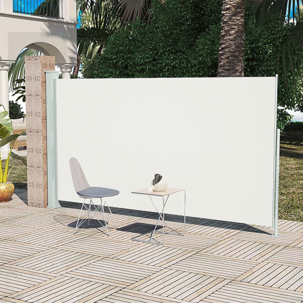 vidaXL Zaťahovacia bočná markíza na terasu 160x300 cm krémová