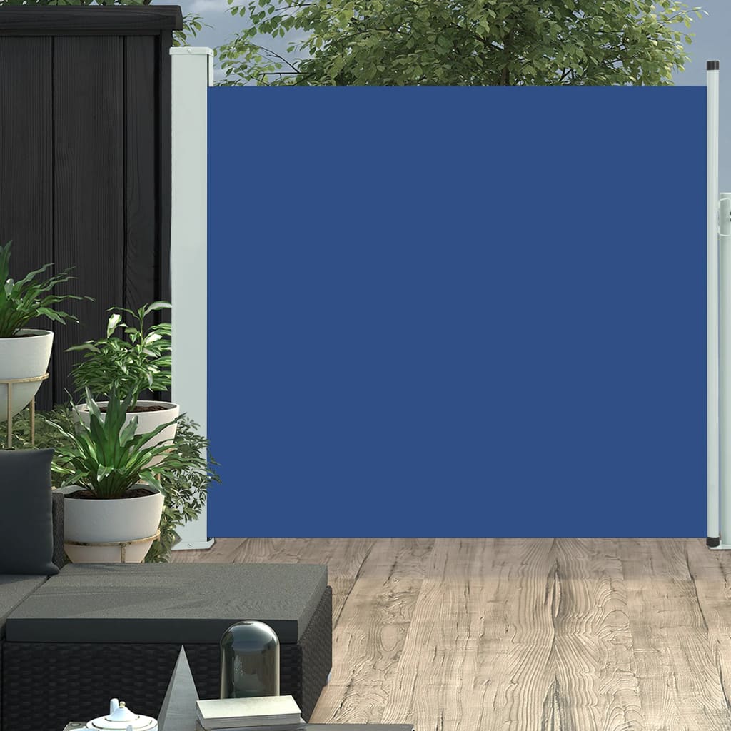 vidaXL Zaťahovacia bočná markíza na terasu 170x300 cm modrá