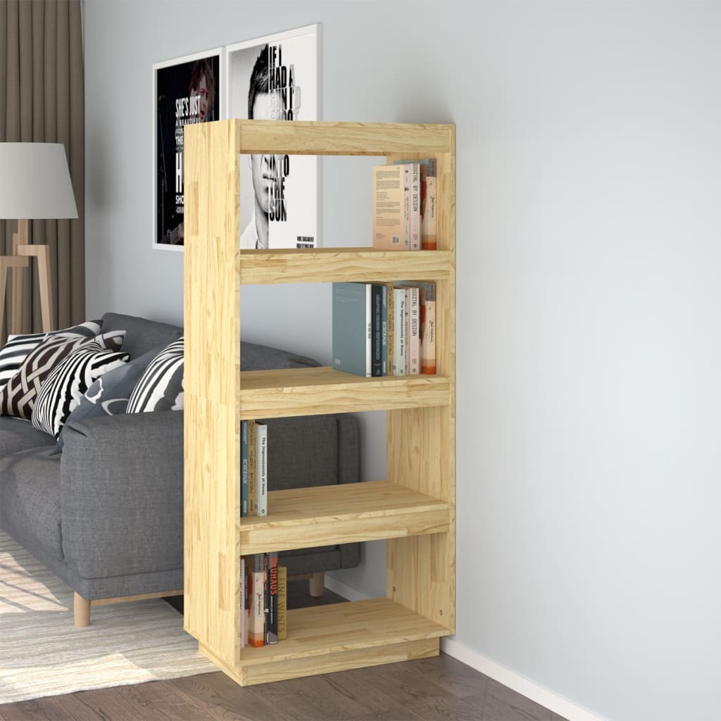 vidaXL Knižnica/deliaca stena 60x35x135 cm masívna borovica