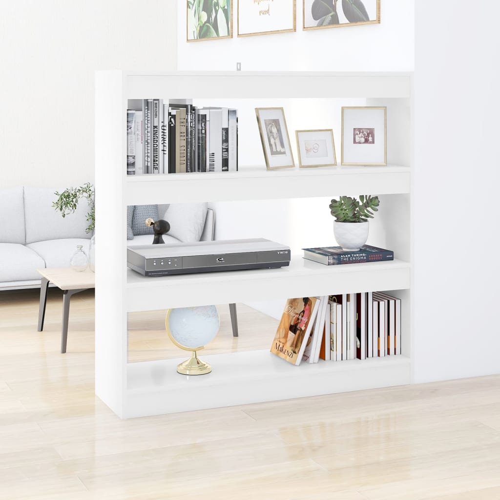 vidaXL Knižnica/deliaca stena biela 100x30x103 cm