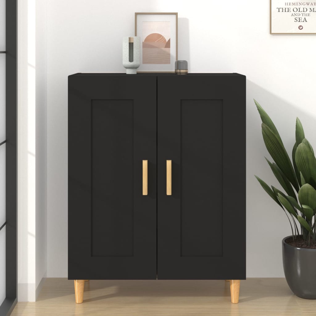 vidaXL Komoda čierna 69,5x34x90 cm spracované drevo