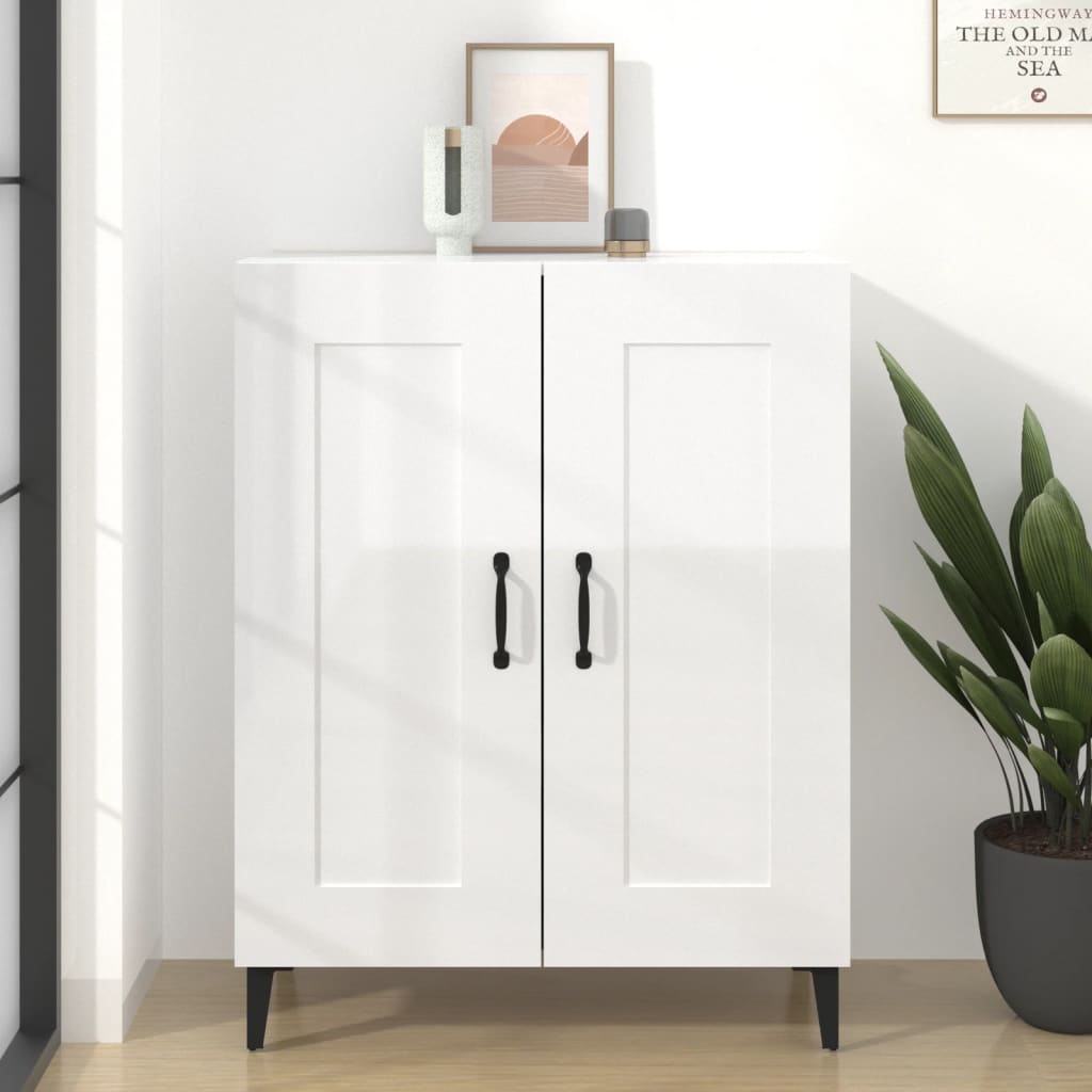 vidaXL Komoda lesklá biela 69,5x34x90 cm spracované drevo